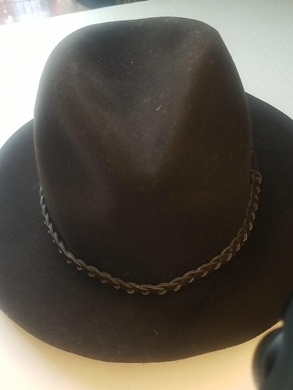 Forever 21 Black Felt Fedora with Braided Band Unisex